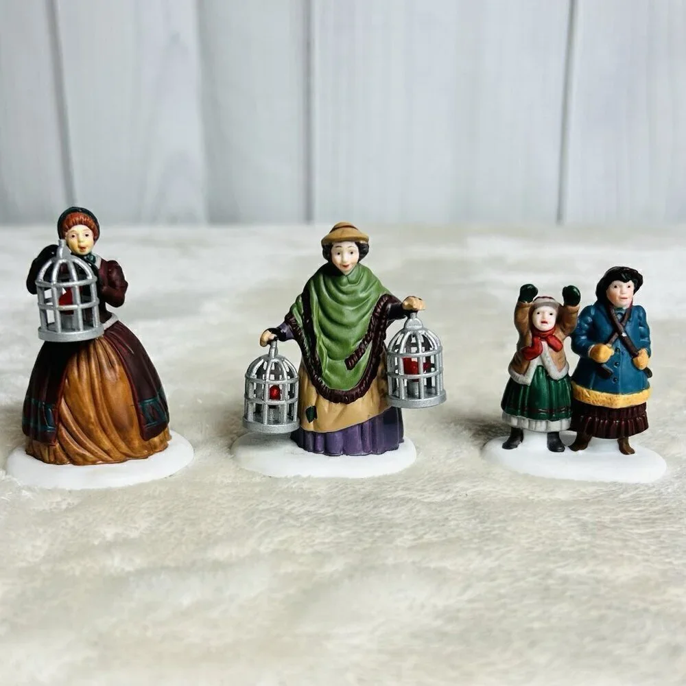 Department 56 Heritage Village The Bird Seller 58033 Set of 3 Retired NEW